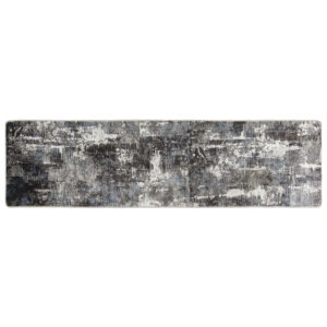 Corwin 300cm Polyester Washable Anti-Slip Rug In Black And Grey