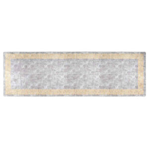 Corwin 300cm Polyester Washable Anti-Slip Rug In Grey And Gold